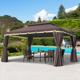 10' x 13' Patio Gazebo (Option: Coffee-1985x400x200 mm)