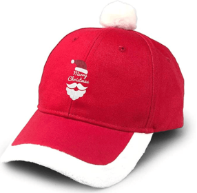 Merry Christmas Hat Unisex Vintage Adjustable Santa Baseball Cap (Option: Red)