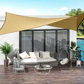 20' x 13' Rectangle Outdoor Patio Portable Shade Canopy Sun Sail Sand (Option: Sand-508x406x203 mm)