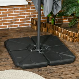 4 Pieces Patio Umbrella Base (Option: Black-520x520x320 mm)