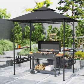 8' x 5' BBQ Grill Gazebo (Option: Dark Gray-1280x450x180 mm)