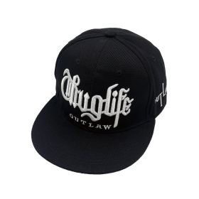 Embroidered Letters Two Colors Street Hip Hop Hat Outdoor (Option: Black-Adult Head Circumference)
